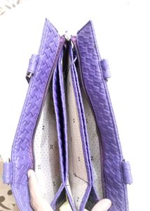 Purple Woven Design Handbag