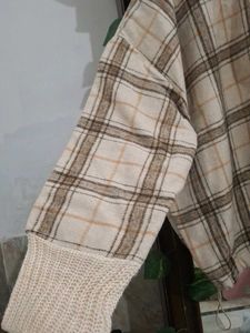 Beige Plaid Hoodie