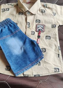 Boys Shirt And Denim Combo Set