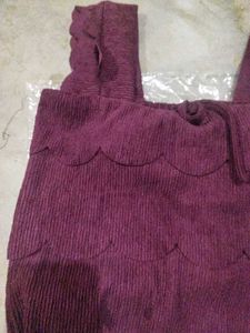 Purple Scalloped Crop Top