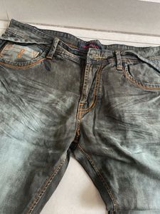 Men Denim Cargo Look Olive Colour