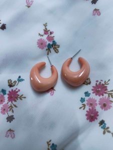 Cute Rose Gold Pink Hoop Fancy Earrings
