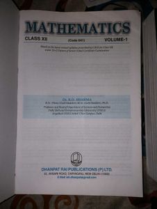 R D SHARMA Maths Class 12 2022-23 Book Volume 1-2