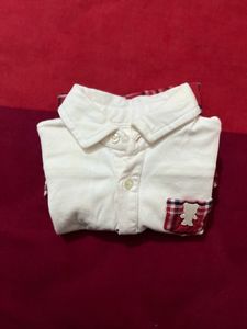 Unisex Baby Check Romper White And Red