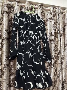 Black &amp; White Print Dress