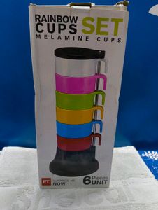 Rainbow Cups: Set Of 6 Melamine Cups