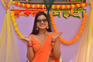 Elegant Orange Saree - Perfect for Haldi Ceremony