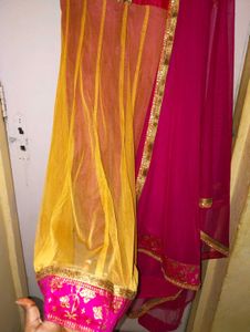 Pink &amp; Gold Anarkali Suit