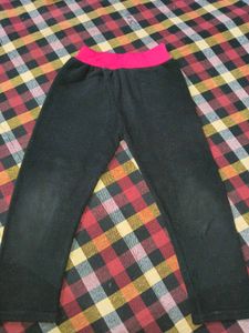 Navy Blue And Black Warm Leggings For Kids