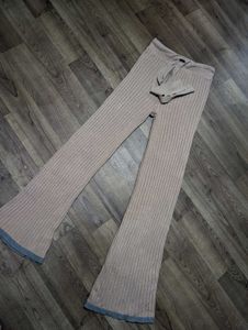 Ribbed Knit Flare Pants
