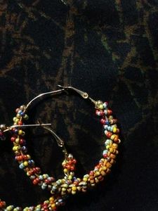 Beaded Hoop Earrings