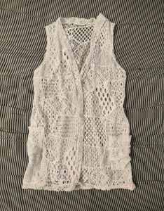 White Crochet Vest
