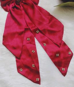 Long Tail Bow With Rhinestone