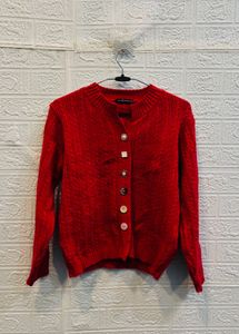 🇮🇹Italy Imported Red Button-Down Cardigan