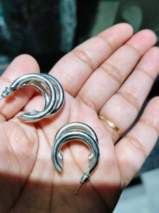 Silver Trio Hoops