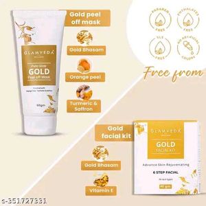 Gold Shining Facial Kit Peel Off Mask Combo Pack