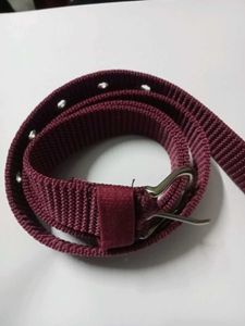 Burgundy Woven Belt