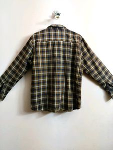 men&#39;s brown check patterned shirt
