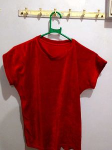 Red Velvet Cropped Top