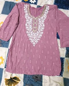 Light Purple Embroidery Tunic/Kurti