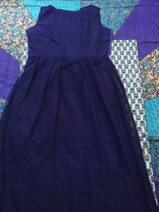 Elegant Blue Floral Dress Material