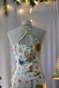 Tropical Print Halter Dress