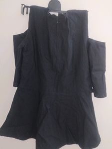 Cute Black Cold Shoulder Dress - Size S