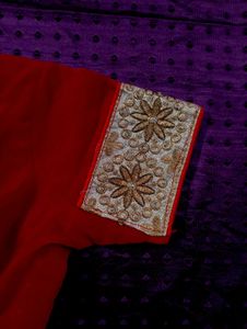 ♥️ With Gold Design Beautiful Blouse