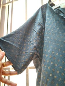 Black With Golden Spotted Half Colour Nighty