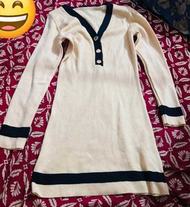 Elegant Cream Knit Dress