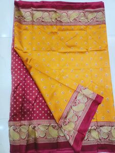 Satrani Womens Benarasi Silk Blend Saree With Blouse Pieces ( Saree Lenght 5.30mtr, Blouse Lenght. 0.70mtr