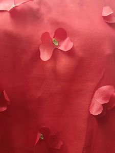 Red Floral Applique Tunic Dress