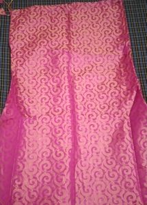 Golden Kurti With Pink Skirt Set