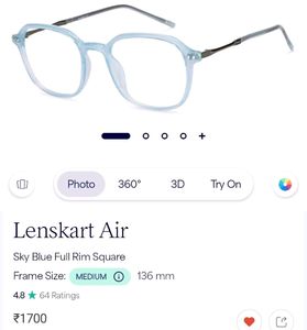 Lenskart AirSky Blue Full Rim Square