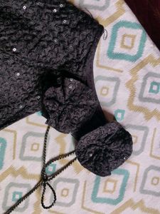 Sequined Black Blouse