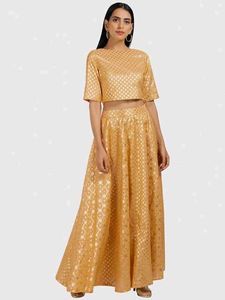 Chanderi Musturd Crop Top