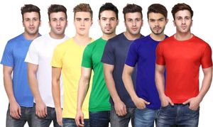 Men Solid Round Neck T shirt Pack of 10