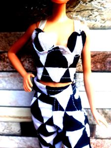 Barbie White And Black Cute Dress 👖