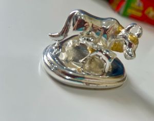 New Cow&amp;Calf Silver Plated Idol With Box