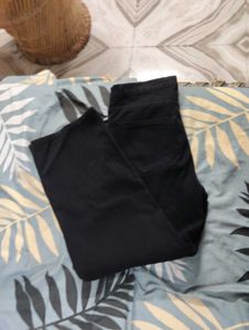 black straight high waist pant fir women