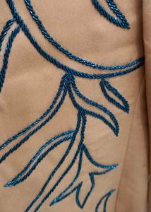 Unique Rust Blazer with Black Embellishments