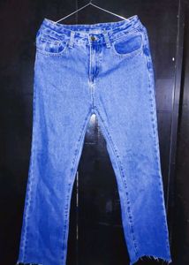 Raw Hem Straight Leg Jeans