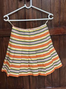 Striped Mini Skater Skirt