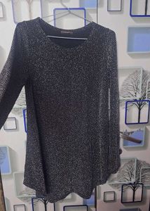 Sparkly Black Long Sleeve Top