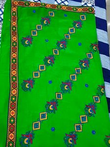 Green Embroidered Saree