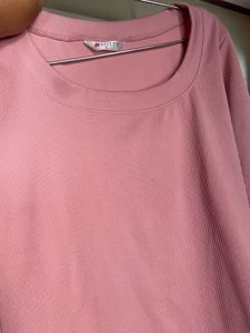 Pink Ribbed Knit Top