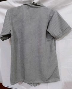 Gray Button-Down Top