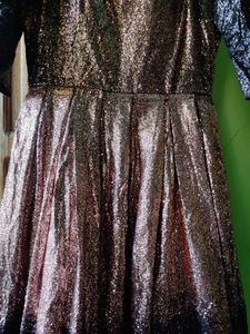 Shimmer Evening Gown Black And Copper Combo