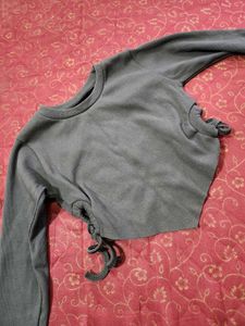 Gray Crop Top