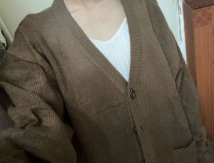 Brown Corduroy Cardigan